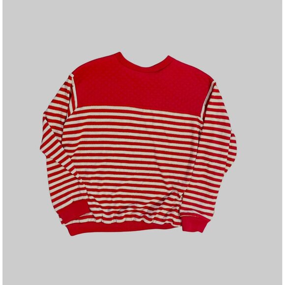 Vintage Lady Graff 80s Women's Red & White Striped Gold Glitter Top Sz Small - Picture 3 of 6